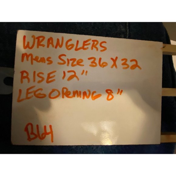 Wrangler VF Jeans Mens Blue Denim Jeans Size 36X32 100% Cotton Midrise - Picture 8 of 9